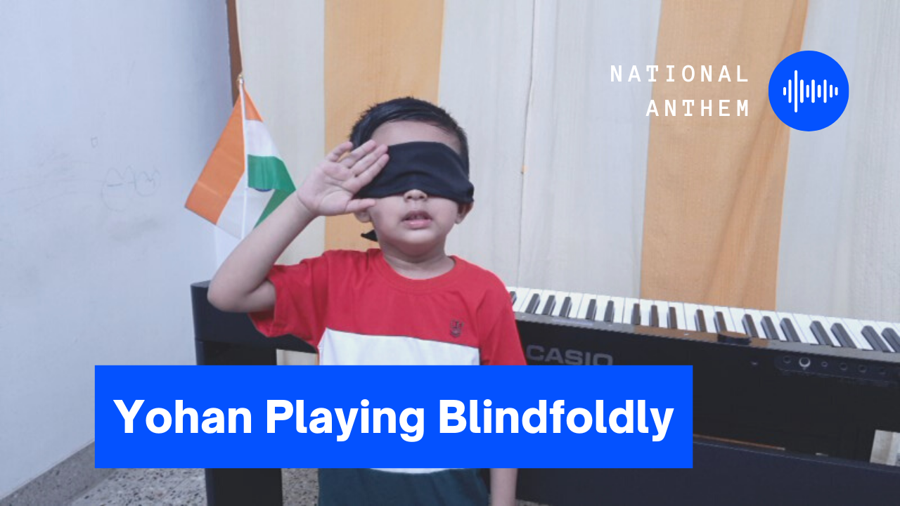 Yohan Playing piano blindfolded